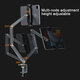 360° Rotation Long Arm Phone/Tablet Holder Three Shaft Multi Angle Adjustable Foldable Aluminum Alloy Bed Holder Online Learning LiveStream Stand