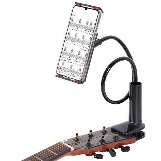 360° Rotation Kalimba Head Clip Guitar Chords Stand Accessories Mobile Phone Holder Stand Bracket for 4-6 inch Devices