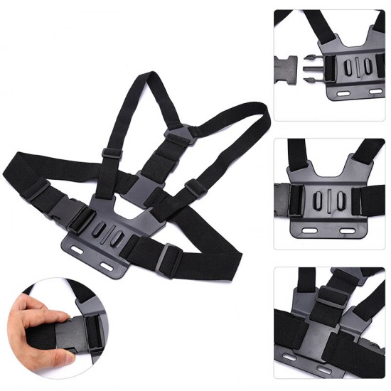 4-IN-1 Multifunctional Chest Strap Mobile Phone Clip Mount Holder for Outdoor Sport Vlog Video Shooting