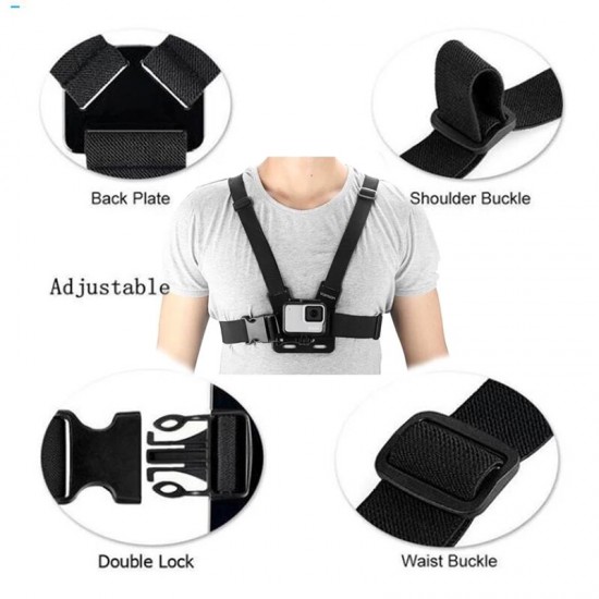 4-IN-1 Multifunctional Chest Strap Mobile Phone Clip Mount Holder for Outdoor Sport Vlog Video Shooting
