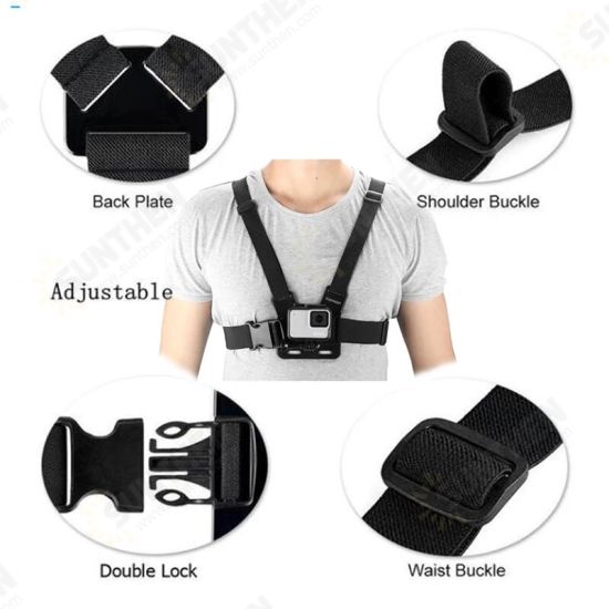 4-IN-1 Multifunctional Chest Strap Mobile Phone Clip Mount Holder for Outdoor Sport Vlog Video Shooting