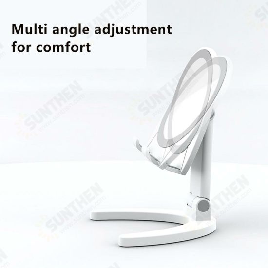 Adjustable Desk Phone Holder Foldable Tablet Stand With Make-up Mirror For iPhone For Samsung For Xiaomi