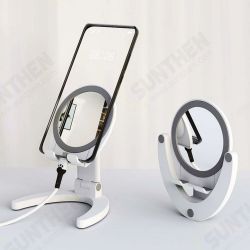 Adjustable Desk Phone Holder Foldable Tablet Stand With Make-up Mirror For iPhone For Samsung For Xiaomi Adjustable Desk Phone Holder Foldable Tablet Stand With Make-up Mirror For iPhone For Samsung For Xiaomi