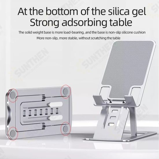 Aluminum Alloy Phone/Tablet Stand Foldable Height Adjustable Desktop Stand for iPhone12 Samsung Galaxy S21 POCO X3 PRO Tablet phone Within 12Inches