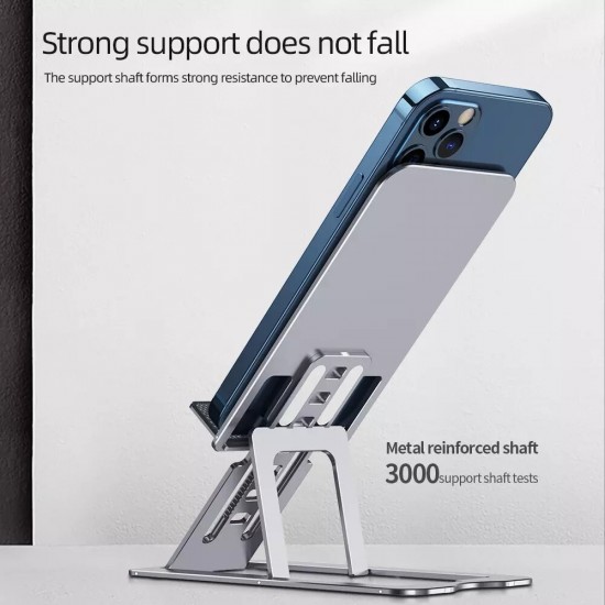 Aluminum Alloy Phone/Tablet Stand Foldable Height Adjustable Desktop Stand for iPhone12 Samsung Galaxy S21 POCO X3 PRO Tablet phone Within 12Inches