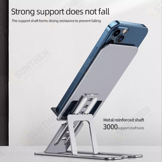 Aluminum Alloy Phone/Tablet Stand Foldable Height Adjustable Desktop Stand for iPhone12 Samsung Galaxy S21 POCO X3 PRO Tablet phone Within 12Inches