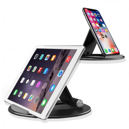 Aluminum Alloy Tablet / Phone Holder Portable Foldable Online Learning Live Streaming Desktop Stand Tablet Phone Holder for iPhone 12 Poco M3