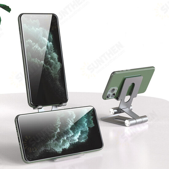 Aluminum Desktop Foldable Double Support Phone Holder Tablet Stand For 4.0-7.9Inch Smart Phone iPad Mini 5 Home Office Online Course Live Stream