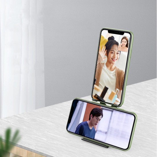 Aluminum Desktop Foldable Double Support Phone Holder Tablet Stand For 4.0-7.9Inch Smart Phone iPad Mini 5 Home Office Online Course Live Stream
