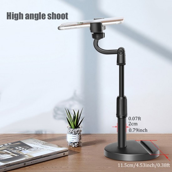 D30-01 Universal Multifunctional Tablet/Phone Holder Telescopic Height Multi-Angle Adjustable for 2-Device Simultaneously Desktop Stand Below 6.5inch