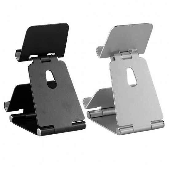 Double-Layer Folding Universal Phone/ Tablet Holder Multi-Angle Creative Aluminum Alloy Desktop Bracket Stand for POCO F3 X3 NFC