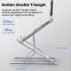 Foldable Double-Layer Multiple-Gear Height Adjustment Aluminium Alloy Macbook Stand Bracket Holder Stand for iPad Mini Macbook Pro 11-17 inch Laptop