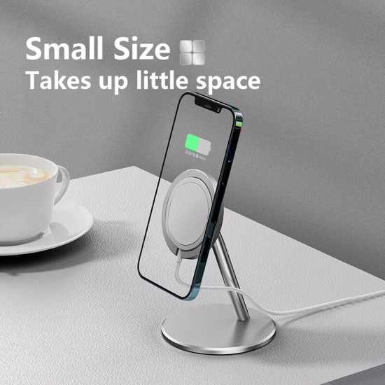 For Magsafe Phone Charger Holder Aluminium Alloy Bracket 360°Rotation For iPhone 12 Series Magnetic Wireless Fast Charging Stand