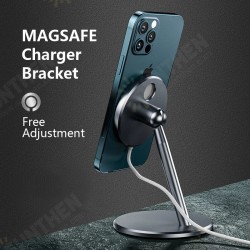 For Magsafe Phone Charger Holder Aluminium Alloy Bracket 360°Rotation For iPhone 12 Series Magnetic Wireless Fast Charging Stand For Magsafe Phone Charger Holder Aluminium Alloy Bracket 360°Rotation For iPhone 12 Series Magnetic Wireless Fast Charging Stand