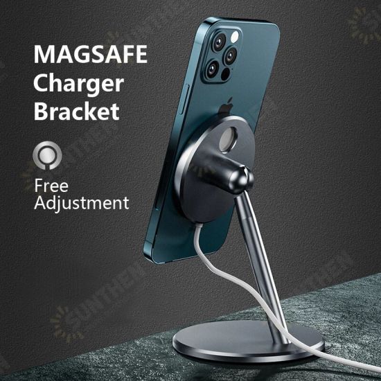 For Magsafe Phone Charger Holder Aluminium Alloy Bracket 360°Rotation For iPhone 12 Series Magnetic Wireless Fast Charging Stand