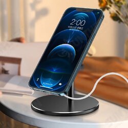 Magnetic 360 Degree Aluminum Alloy Wireless Charger Holder Stand for iPhone 12 Series Magnetic 360 Degree Aluminum Alloy Wireless Charger Holder Stand for iPhone 12 Series