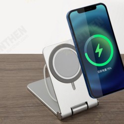 Wireless Charger Base Mount Aluminium Alloy Foldable Desktop Holder for iPhone 12 Series Wireless Charger Base Mount Aluminium Alloy Foldable Desktop Holder for iPhone 12 Series
