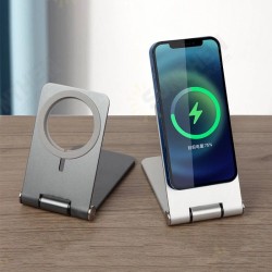 Wireless Charger Base Mount Aluminium Alloy Foldable Desktop Holder for iPhone 12 Series Wireless Charger Base Mount Aluminium Alloy Foldable Desktop Holder for iPhone 12 Series