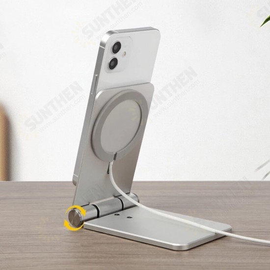 Wireless Charger Base Mount Aluminium Alloy Foldable Desktop Holder for iPhone 12 Series