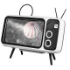 Mini Retro TV Pattern Desktop Phone Stand Holder Lazy Bracket for Mobile Phone between 4.7 inch to 5.5 inch