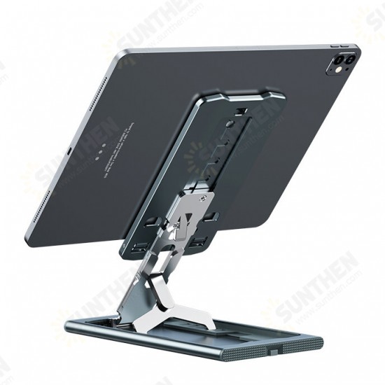 Multi-Angle Adjustment Aluminum Alloy Tablet/Phone Holder Portable Folding Online Learning LiveStream Desktop Stand Holder For iPhone13 POCO 4-12inch