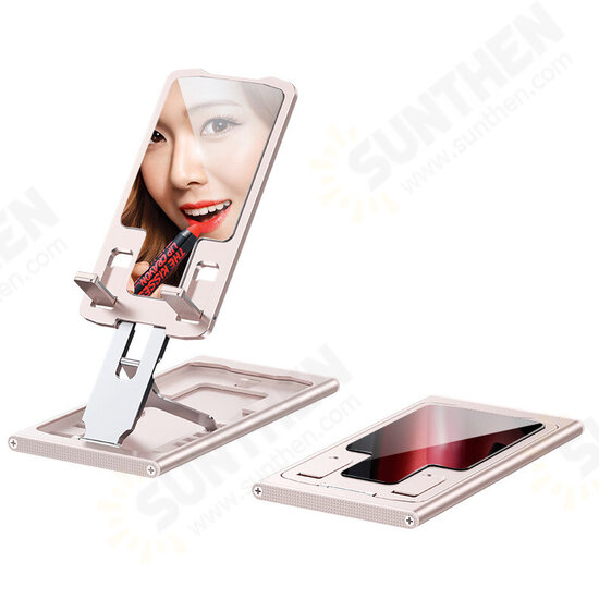 Multi-Angle Adjustment Aluminum Alloy Tablet/Phone Holder Portable Folding Online Learning LiveStream Desktop Stand Holder For iPhone13 POCO 4-12inch