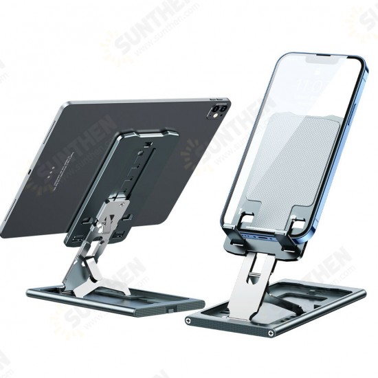 Multi-Angle Adjustment Aluminum Alloy Tablet/Phone Holder Portable Folding Online Learning LiveStream Desktop Stand Holder For iPhone13 POCO 4-12inch