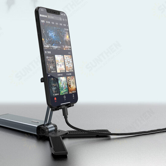Portable Foldable Tablet/ Phone Holder Online Learning Live Streaming Desktop Tripod Stand For iPhone 12 Poco For Samsung Galaxy S21 X3 NFC