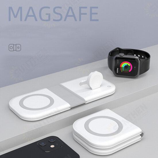 S33 15W For MagSafe 2 in 1 Folding Duo Wireless Charger Portable induction Charger For iPhone 12 iWatch Airpods Wireless Fast Mobile Phone QI Charger