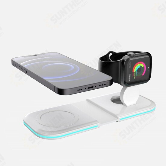 S33 15W For MagSafe 2 in 1 Folding Duo Wireless Charger Portable induction Charger For iPhone 12 iWatch Airpods Wireless Fast Mobile Phone QI Charger