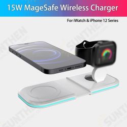 S33 15W For MagSafe 2 in 1 Folding Duo Wireless Charger Portable induction Charger For iPhone 12 iWatch Airpods Wireless Fast Mobile Phone QI Charger S33 15W For MagSafe 2 in 1 Folding Duo Wireless Charger Portable induction Charger For iPhone 12 iWatch Airpods Wireless Fast Mobile Phone QI Charger