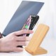 10W Qi Wireless Charging Bamboo Wooden Mobile Phone Desktop Holder Mount with Indicator Light Support All Phones With QI Wireless Charging