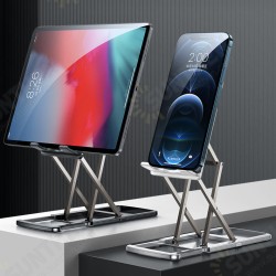 Universal More Stable Folding Lifting Height Adjustable Aluminium Alloy Tablet/ Mobile Phone Holder Stand Bracket for POCO X3 F3 Universal More Stable Folding Lifting Height Adjustable Aluminium Alloy Tablet/ Mobile Phone Holder Stand Bracket for POCO X3 F3