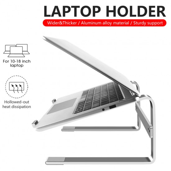 Universal Thickened Non-Slip Heat Dissipation Aluminum Alloy Macbook Bracket Desktop Holder Stand for 10-18 inch Devices