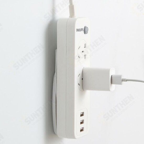 Wall-Mounted Sticker Punch-free Plug Fixer Home Self-Adhesive Socket Fixer Cable Wire Organizer Seamless Power Strip Holder