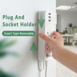 Wall-Mounted Sticker Punch-free Plug Fixer Home Self-Adhesive Socket Fixer Cable Wire Organizer Seamless Power Strip Holder Wall-Mounted Sticker Punch-free Plug Fixer Home Self-Adhesive Socket Fixer Cable Wire Organizer Seamless Power Strip Holder