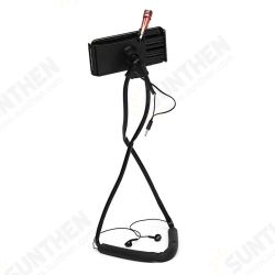 Earphone + Microphone Neck Hanging Phone Stand Lazy Holder for iPhone Xiaomi Mobile Phone Earphone + Microphone Neck Hanging Phone Stand Lazy Holder for iPhone Xiaomi Mobile Phone