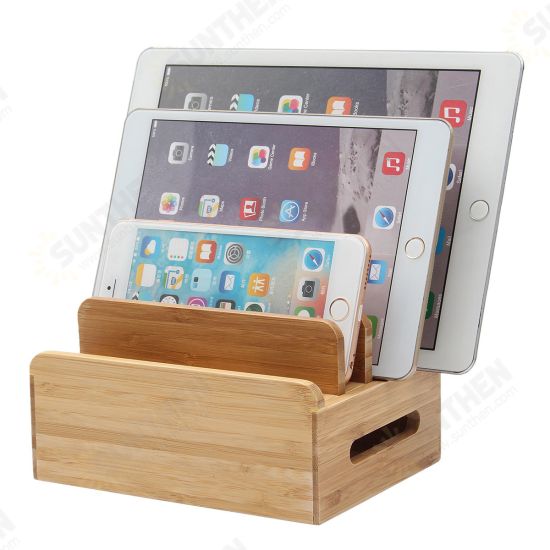 Bamboo Multi-device Phone Holder Charging Dock Stand Holder Tablet Stand for Smartphone Tablet Bamboo Multi-device Phone Holder Charging Dock Stand Holder Tablet Stand for Smartphone Tablet