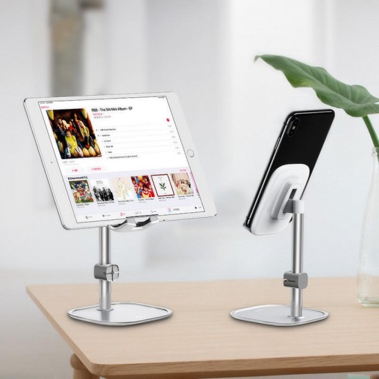 Metal 35 Degree Up Down Adjustable Cable Clip Desktop Stand Lazy Holder for Mobile Phone Tablet