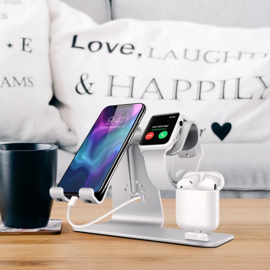 H06 Multi-Functional 3in1 Wireless Charger Dock Charging Station Desktop Holder for iPhone/Lightning Interface Devices/Tablet/for Airpods/Smart Watch