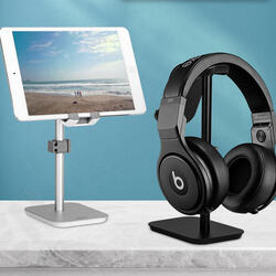 Universal Multifunctional Aluminum Alloy Desktop Phone Tablet Earbuds Holder Stand for iPhone for ipad below 11 inch Universal Multifunctional Aluminum Alloy Desktop Phone Tablet Earbuds Holder Stand for iPhone for ipad below 11 inch