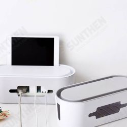 Desktop Cable Organizer Management Box Cord Storage Box Phone Holder Tablet Stand Home Office Use Desktop Cable Organizer Management Box Cord Storage Box Phone Holder Tablet Stand Home Office Use