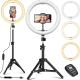 EGL-02P 12 inch 3 Color Modes Dimmable LED Ring Full Light Tripod Stand Live Selfie Holder with Remote Control for YouTube Tiktok VK Vlog Makeup