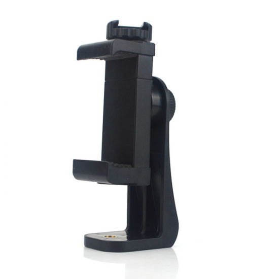 EGP-A02 360° Rotation with Universal 1/4 inch Screw Online Learning Live Streaming Mobile Phone Clip Holder for Devices between 2.3-4.1 inch Width