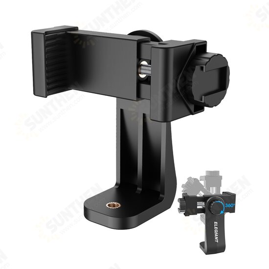 EGP-A02 360° Rotation with Universal 1/4 inch Screw Online Learning Live Streaming Mobile Phone Clip Holder for Devices between 2.3-4.1 inch Width