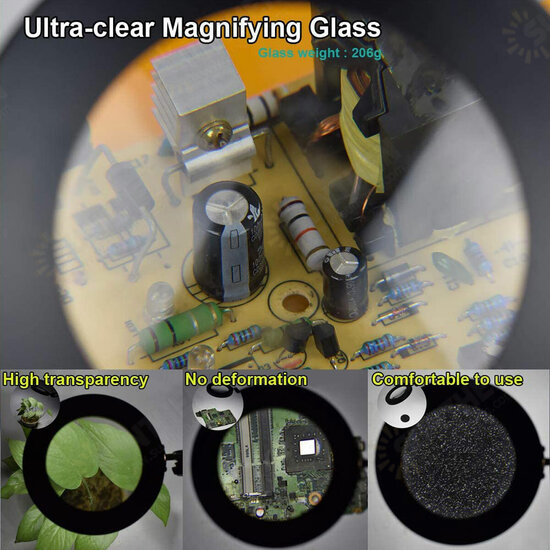 Flexible Arm 10X LED Magnifying Glass Stepless Dimmable 3 Color Light Modes Ring Fill Light with Desk Clip Flexible Arm 10X LED Magnifying Glass Stepless Dimmable 3 Color Light Modes Ring Fill Light with Desk Clip