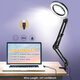 Flexible Arm 10X LED Magnifying Glass Stepless Dimmable 3 Color Light Modes Ring Fill Light with Desk Clip