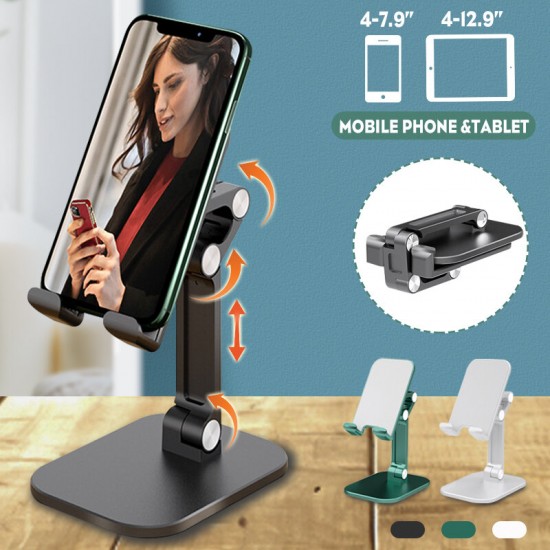 Foldable 120° Angle Adjustable Non-Slip Aluminum Alloy Desktop Mobile Phone Tablet Holder Stand for 4-12.9 inch Devices