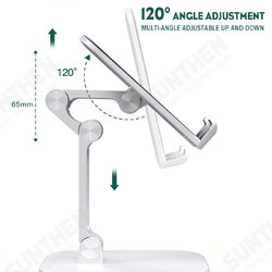 Foldable 120° Angle Adjustable Non-Slip Aluminum Alloy Desktop Mobile Phone Tablet Holder Stand for 4-12.9 inch Devices Foldable 120° Angle Adjustable Non-Slip Aluminum Alloy Desktop Mobile Phone Tablet Holder Stand for 4-12.9 inch Devices