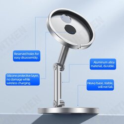 PH39 for MagSafe Charger Base Stand Mount Dock Holder Angle Adjustable Aluminium Alloy Magnetic Wireless Charging Desktop Stand Bracket for iPhone 12 PH39 for MagSafe Charger Base Stand Mount Dock Holder Angle Adjustable Aluminium Alloy Magnetic Wireless Charging Desktop Stand Bracket for iPhone 12